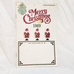 Merry Christmas 1989 Cross Stitch Leaflet Gloria & Pat Santa Pineapple